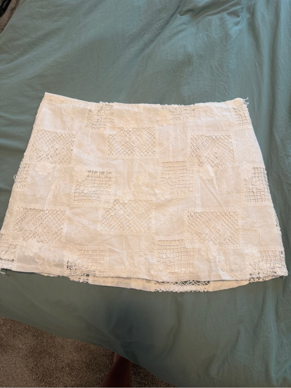Lace Cotton Mini Skirt
